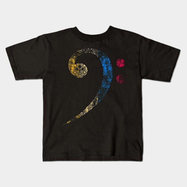 Vintage Bass Clef Bassist Bass Player Kids T-Shirt by swissles